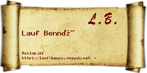 Lauf Bennó névjegykártya